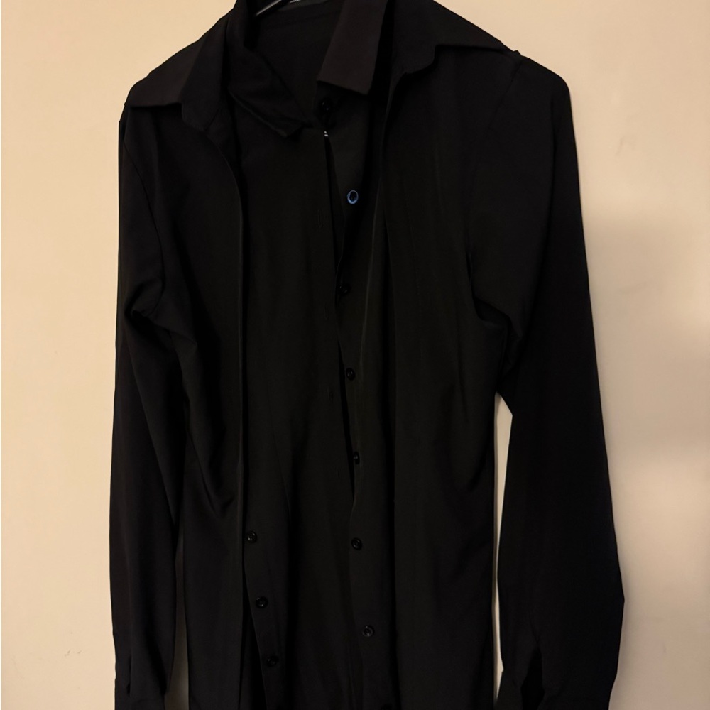 Black Long Sleeve Button-Up Shirt